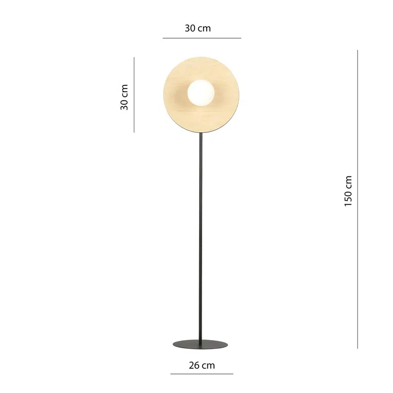 Lampa podłogowa soho lp1 opal 6610 czarny/brązowy