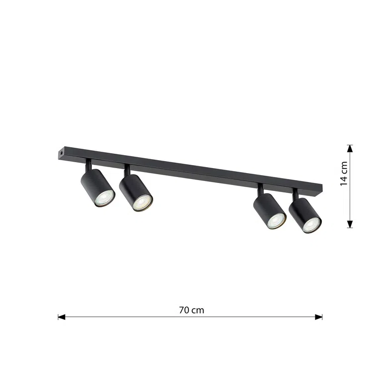 Lampa Reflektor Flash 4 Black 6793 Czarna