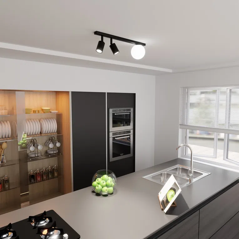 Lampa Reflektor Baster 3 Black 6805 Czarny