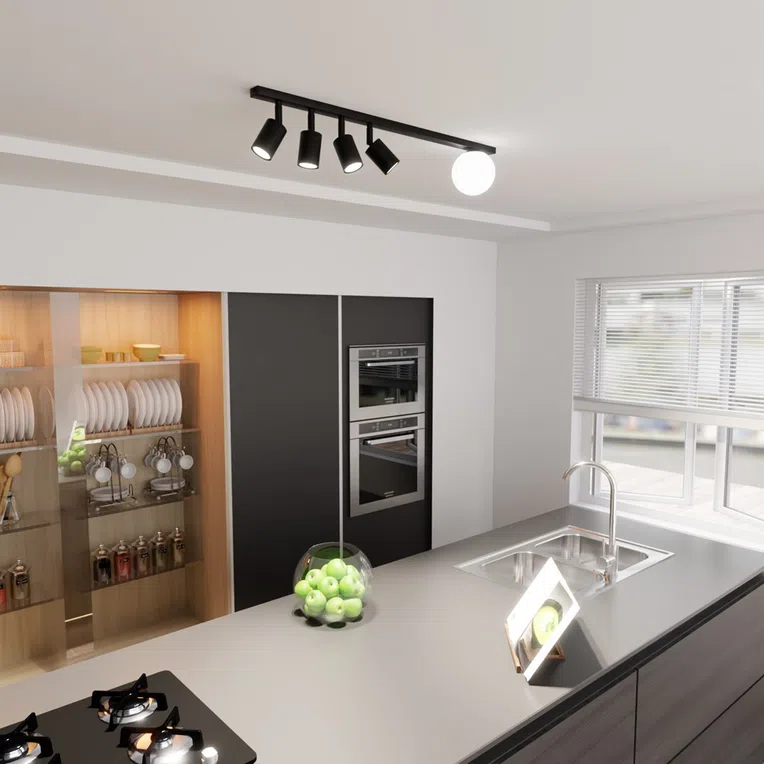 Lampa Reflektor Baster 5 Black 6808 Czarny