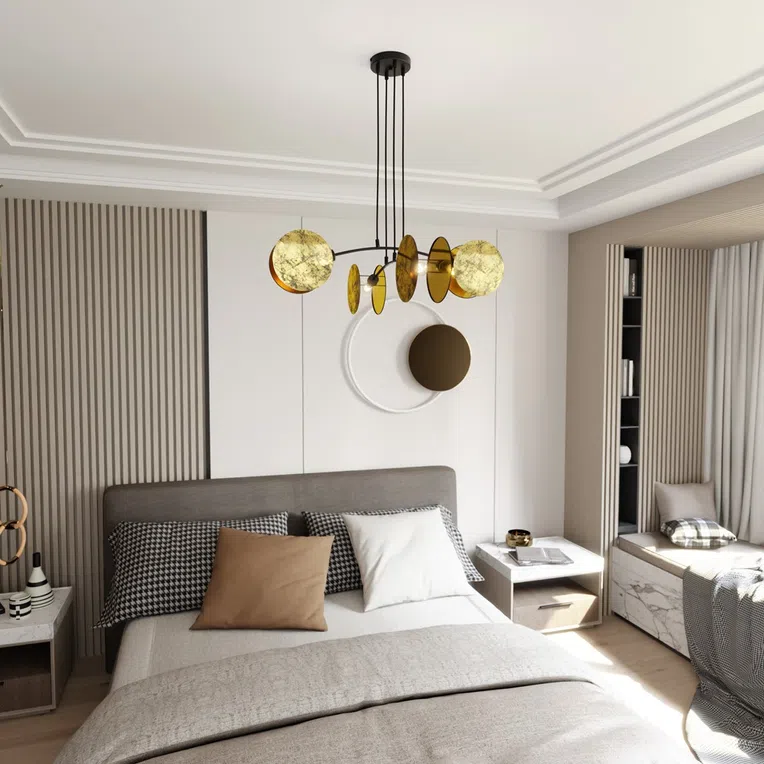 Lampa wisząca motif 4 gold 6851 czarny