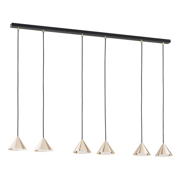 Lampa wisząca elit 6 bl gold 6883 czarny/złoty