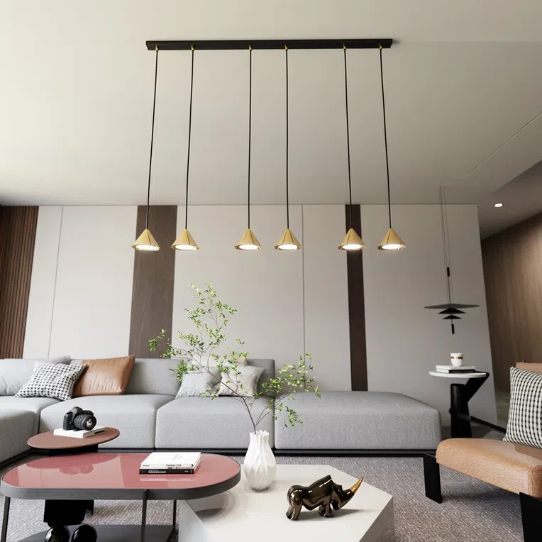 Lampa wisząca elit 6 bl gold 6883 czarny/złoty