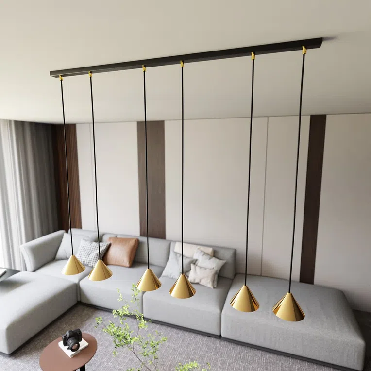 Lampa wisząca elit 6 bl gold 6883 czarny/złoty