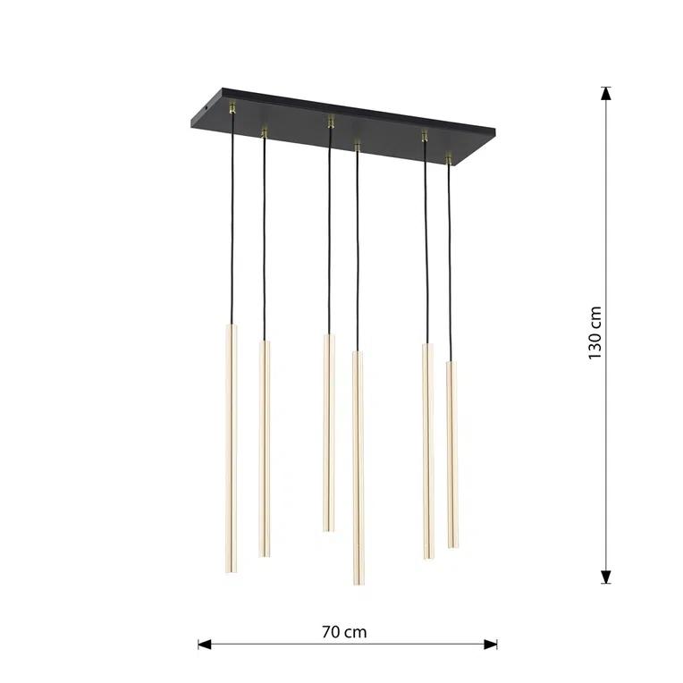 Lampa wisząca selter 6 gold 6891 czarny/złoty