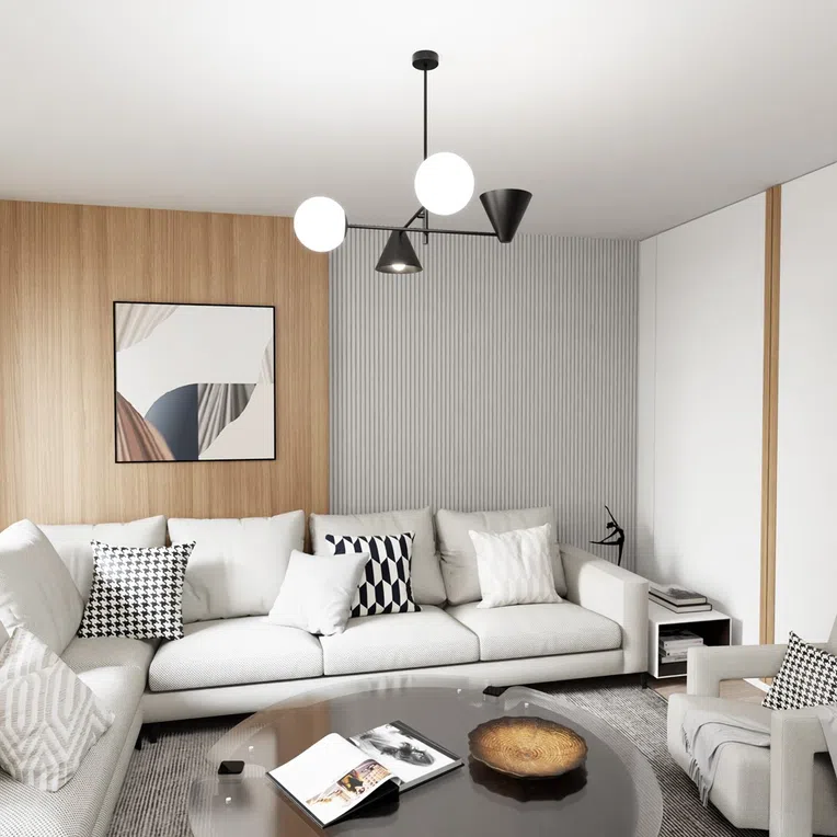 Lampa Sufitowa Hermes 4 Black 7062 Czarna