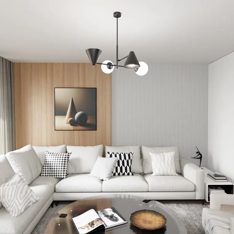 Lampa Sufitowa Hermes 4 Black 7062 Czarna