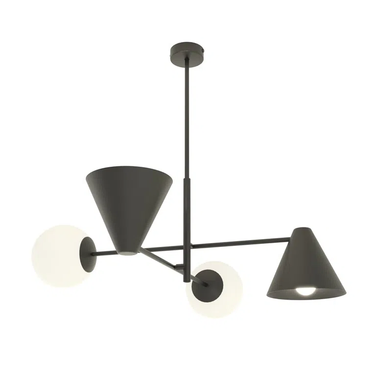 Lampa Sufitowa Hermes 4 Black 7062 Czarna
