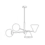 Lampa Sufitowa Hermes 4 Black 7062 Czarna