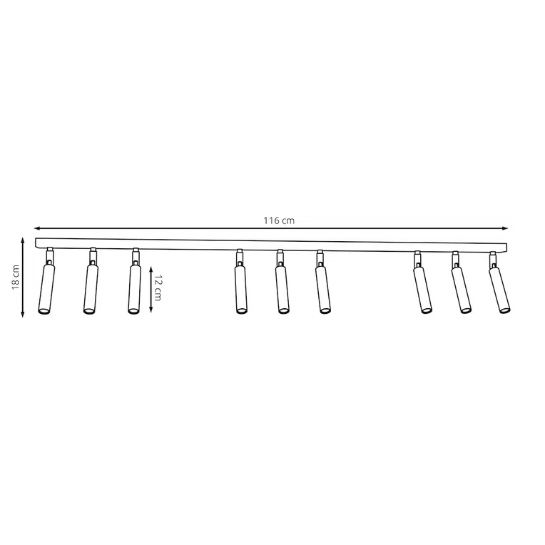 Żyrandol ivi 9 black 7076 czarny