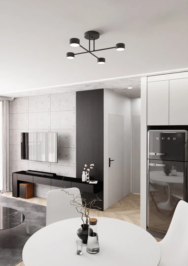 Lampa Sufitowa Halo 4 Black 7084 Czarna