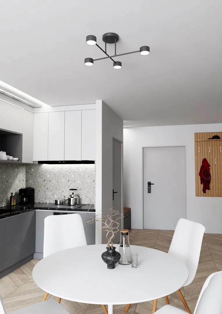 Lampa Sufitowa Halo 4 Black 7084 Czarna