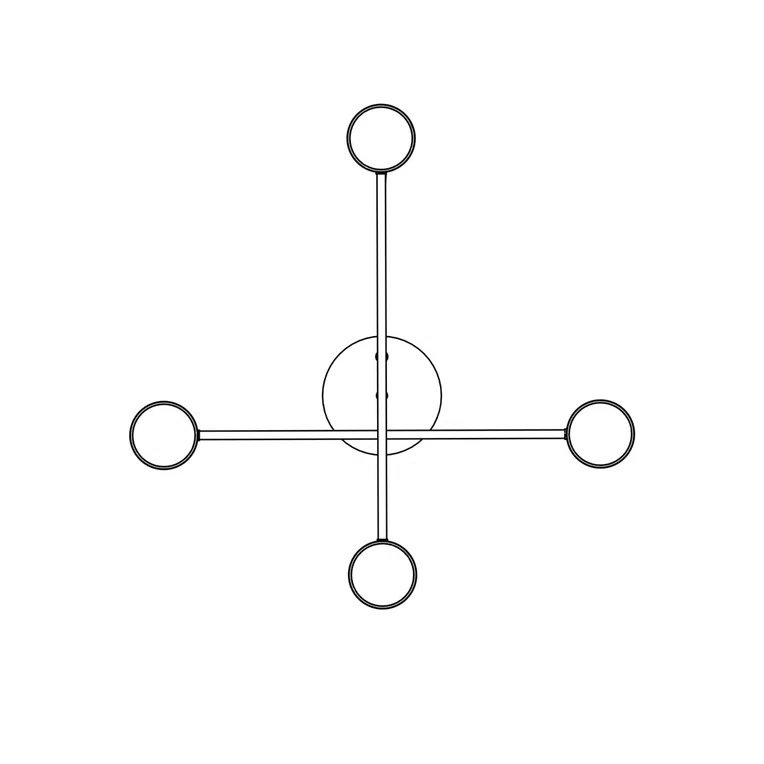 Lampa Sufitowa Halo 4 Black 7084 Czarna