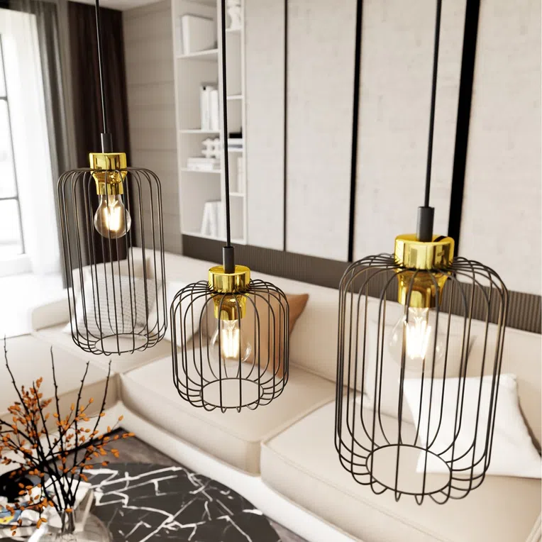 Lampa wisząca Vander 3 bl gold czarny/złoty 3xE27