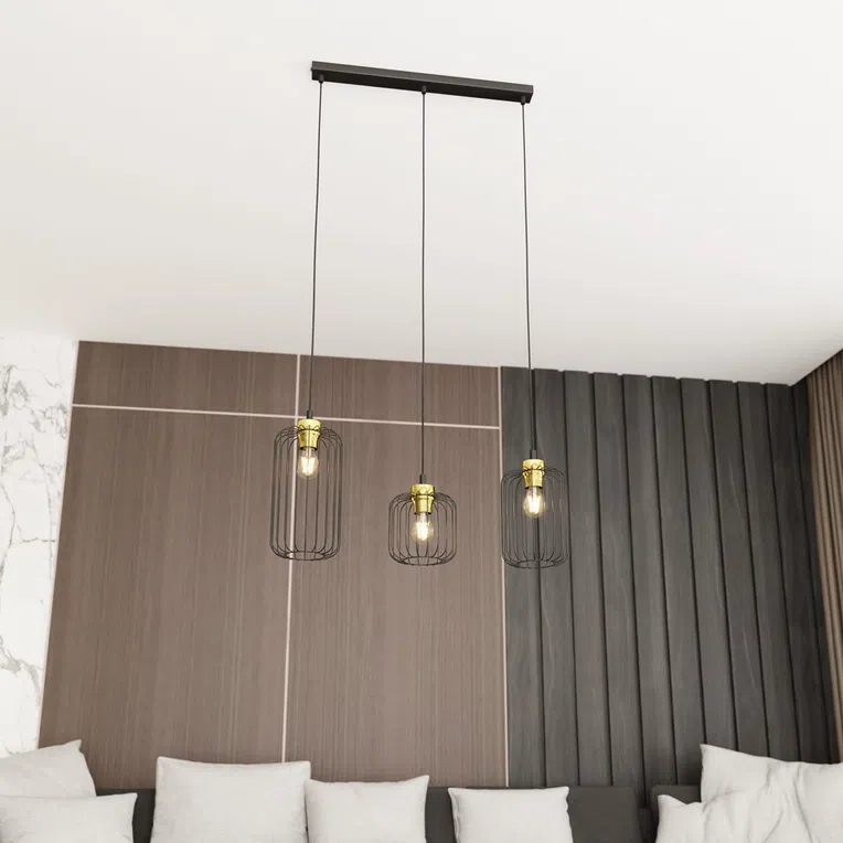 Lampa wisząca Vander 3 bl gold czarny/złoty 3xE27
