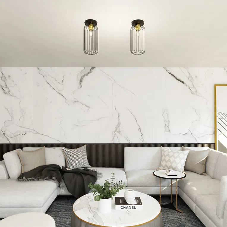 Lampa sufitowa Barn 1 bl gold czarny/złoty 1xE27