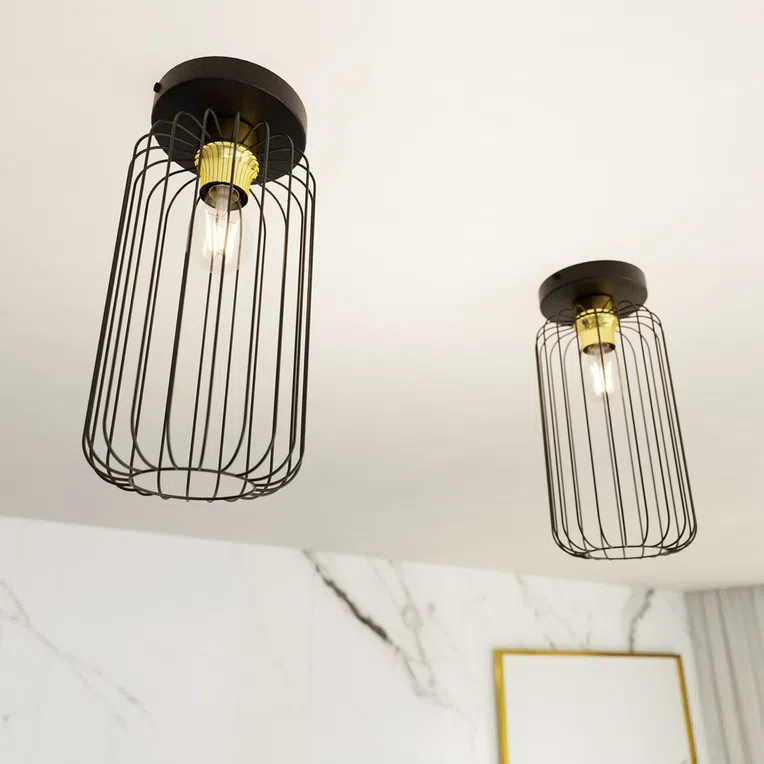 Lampa sufitowa Barn 1 bl gold czarny/złoty 1xE27