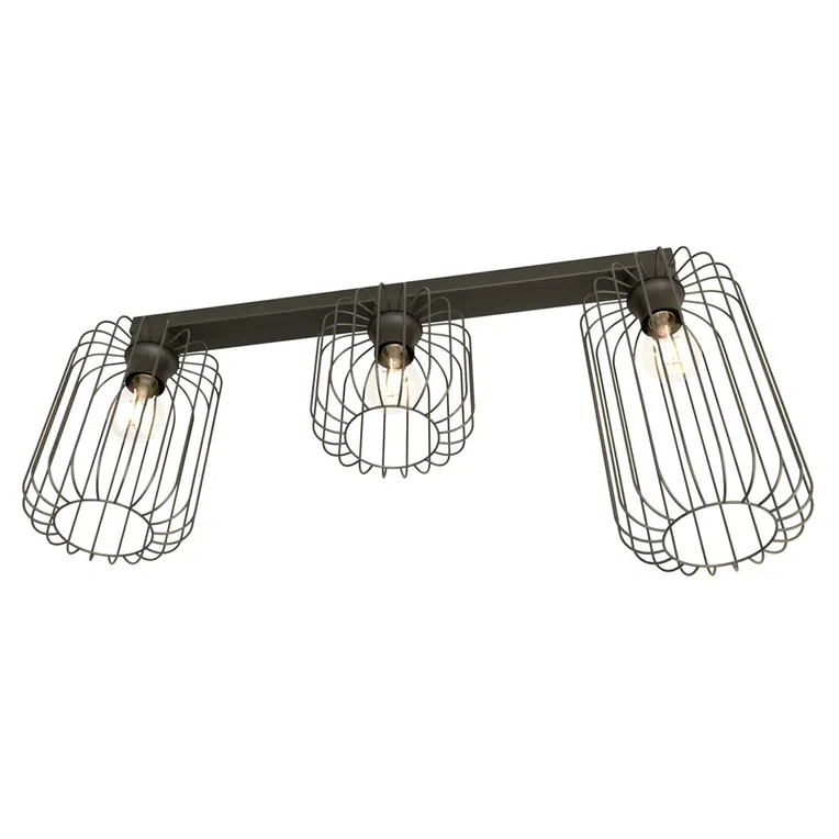 Lampa sufitowa Barn 3 bl czarny 3xE27