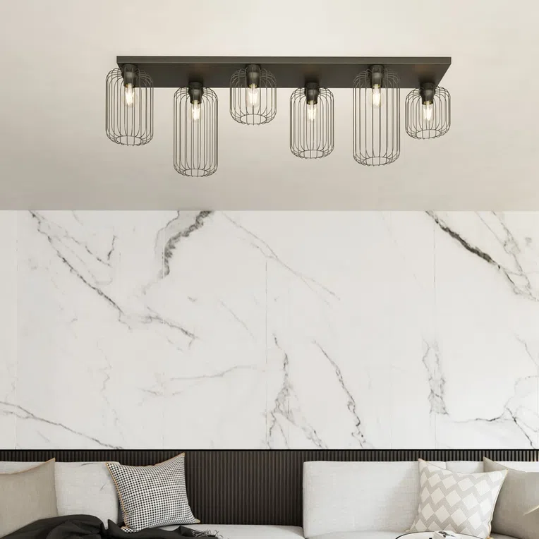 Lampa sufitowa Barn 6 bl czarny 6xE27