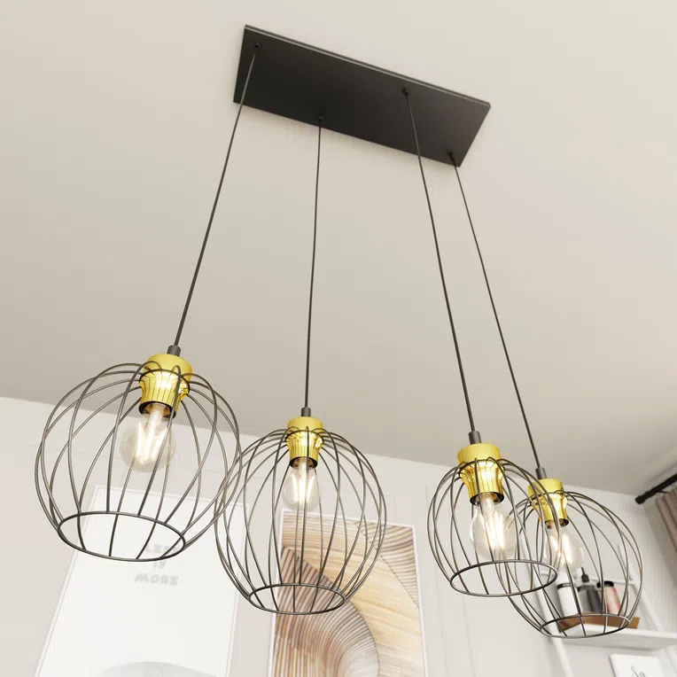 Lampa wisząca Nando 4 bl gold czarny/złoty 4xE27