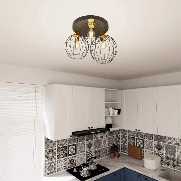 Lampa sufitowa Nest 3prem bl gold czarny/złoty 3xE27