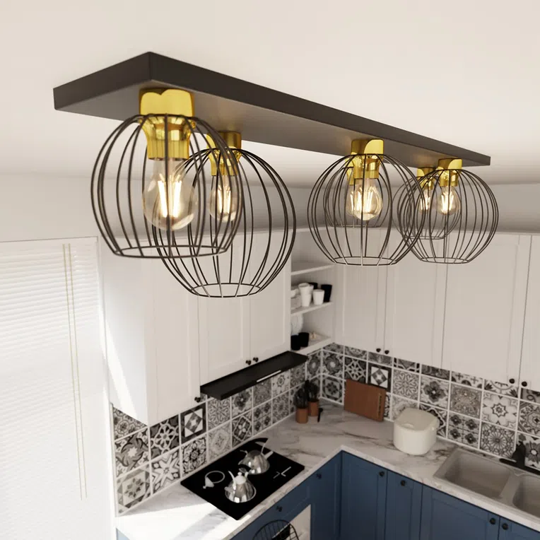 Lampa sufitowa Nest 6 bl gold czarny/złoty 6xE27