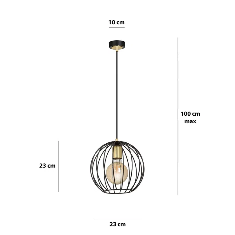 Lampa Wisząca Albio 1144/1 1Xe27 czarna