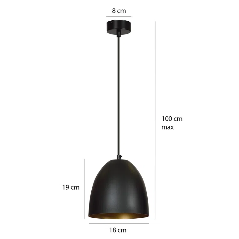 Lampa Wisząca Lenox 1/ 391/1 1Xe27 czarna/biała