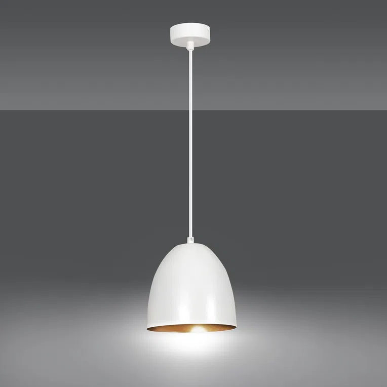 Lampa Wisząca Lenox 1 /411/1 1Xe27 biała/złota