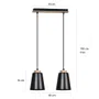 Lampa Wisząca Bolero 2442/2 2Xe27 czarna