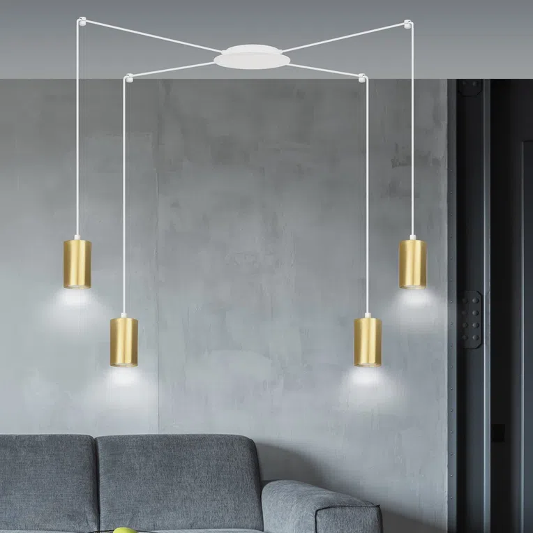 Lampa Wisząca Traker 4527/4 4Xgu10 biała/złota