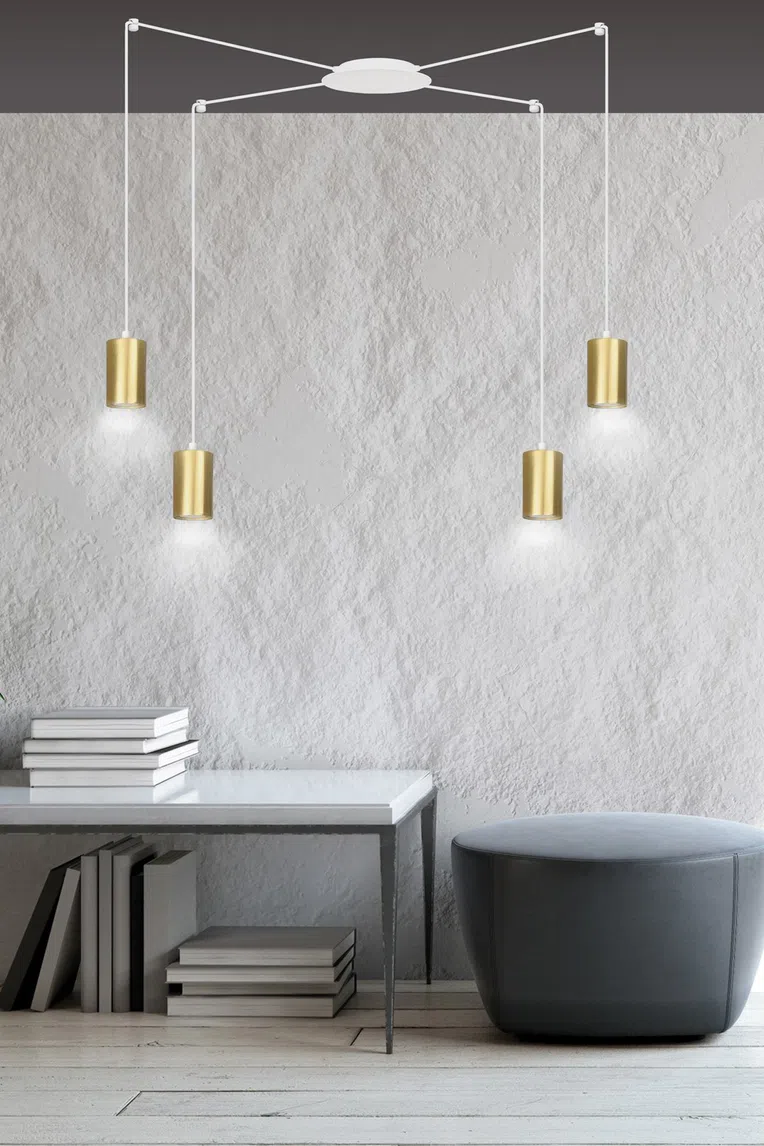 Lampa Wisząca Traker 4527/4 4Xgu10 biała/złota