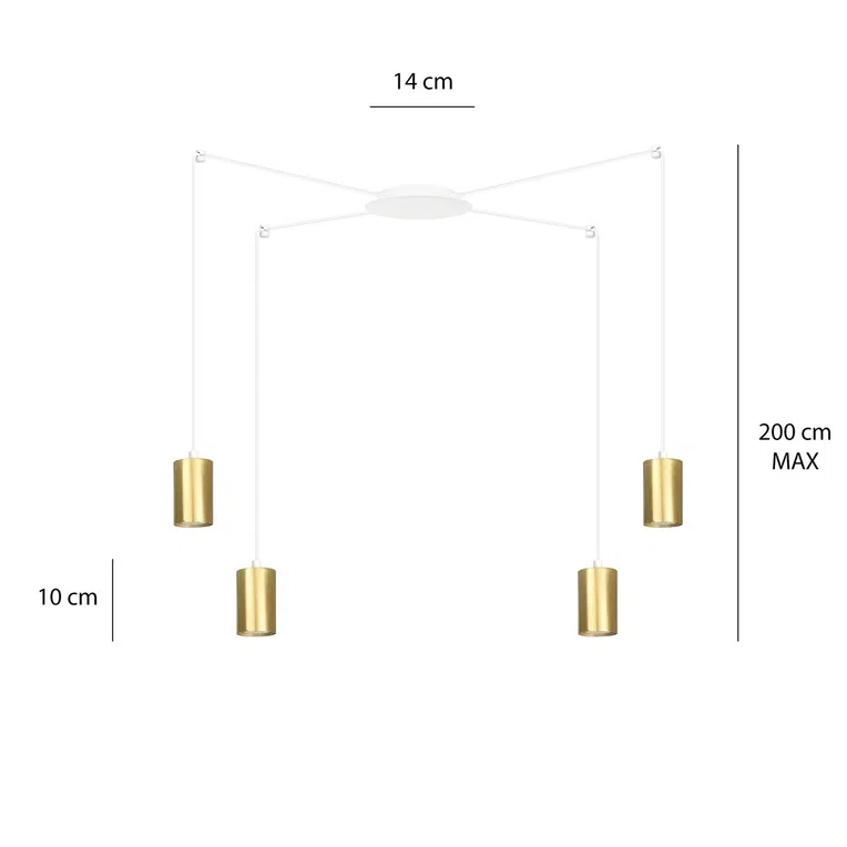 Lampa Wisząca Traker 4527/4 4Xgu10 biała/złota
