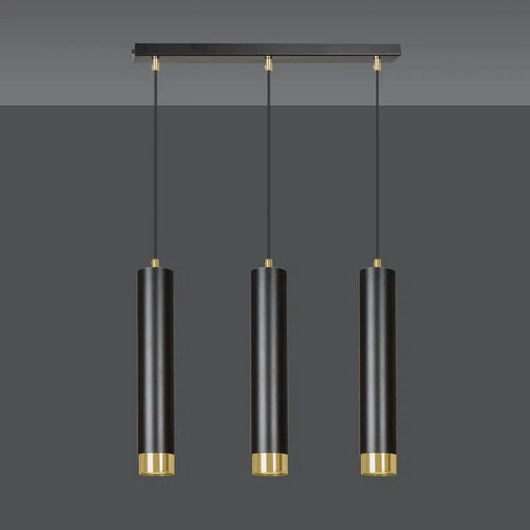 Lampa Wisząca Kibo 3644/3 3Xgu10 czarna/złota