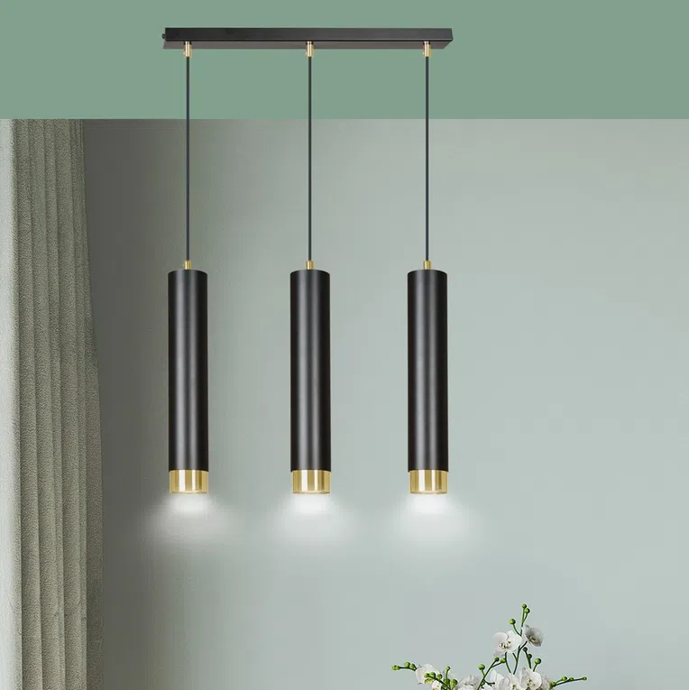 Lampa Wisząca Kibo 3644/3 3Xgu10 czarna/złota