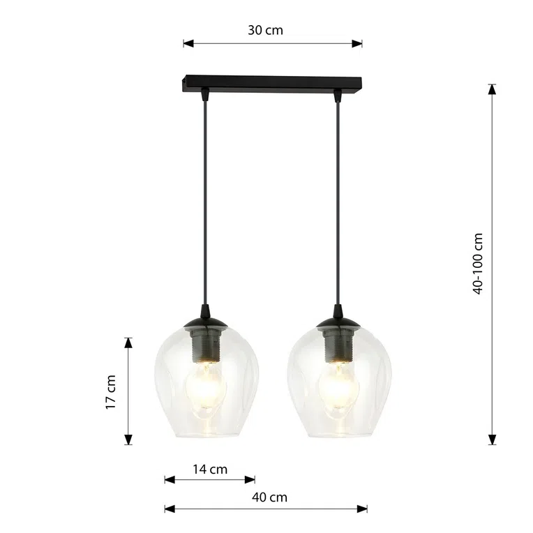 Lampa Wisząca Istar 2 Bl679/2 2Xe27 transparentna