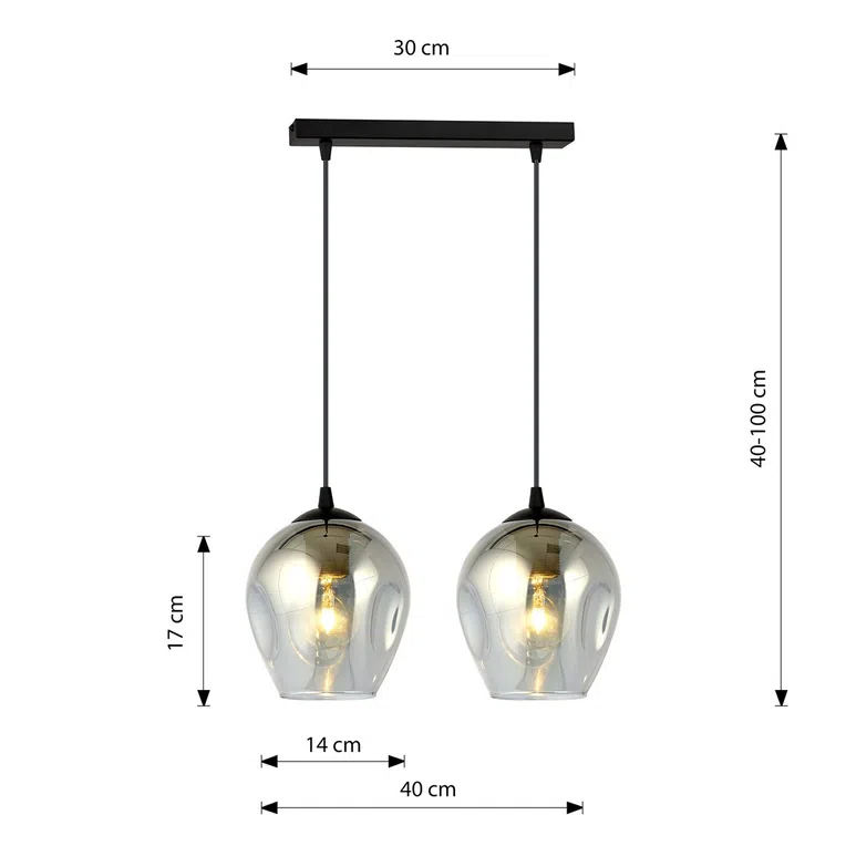 Lampa Wisząca Istar 2 Bl680/2 2Xe27 grafitowa
