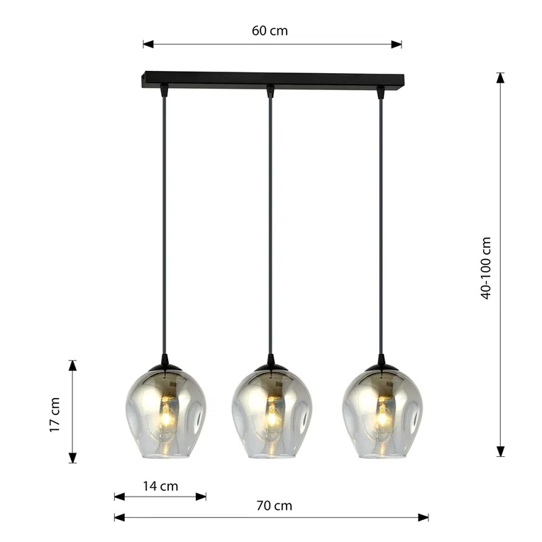 Lampa Wisząca Istar 3 Bl680/3 3Xe27 grafitowa