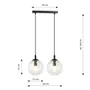 Lampa Wisząca Cosmo 2 Bl711/2 2Xe14 transparentna