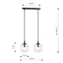 Lampa Wisząca Cosmo 2 Bl711/2 2Xe14 transparentna