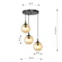 Lampa Wisząca Cosmo 3 Bl Premium 713/3Prem 3Xe14 miodowa