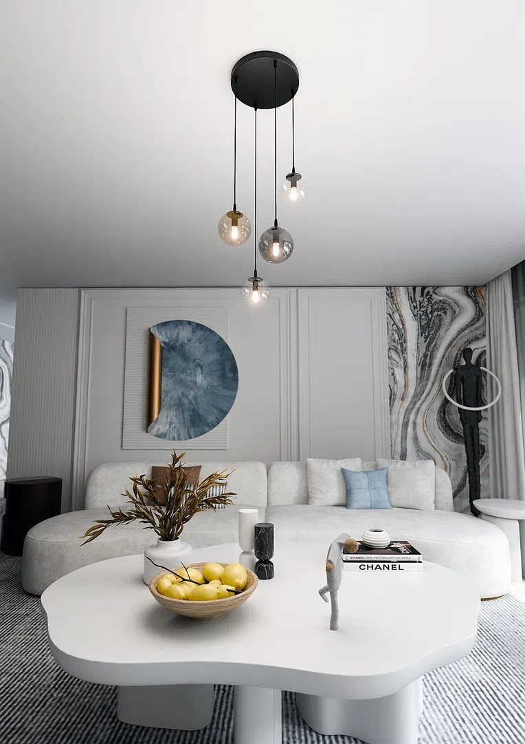 Lampa Wisząca Cosmo 4 Bl Premium Mix 714/4Prem 4Xe14 transparentna/grafitowa/miodowa