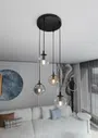 Lampa Wisząca Cosmo 4 Bl Premium Mix 714/4Prem 4Xe14 transparentna/grafitowa/miodowa