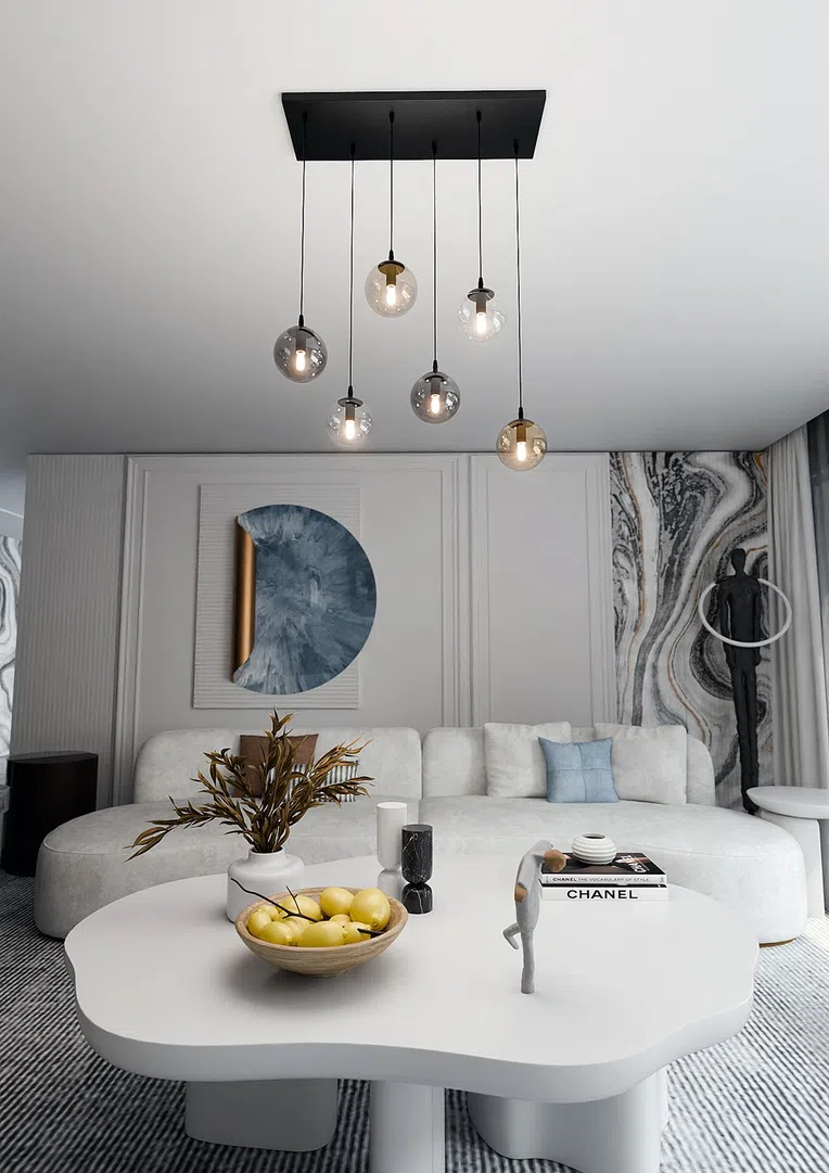 Lampa Wisząca Cosmo 6 Bl Mix1 714/6M1 6Xe14 transparentna/grafitowa/miodowa