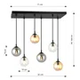 Lampa Wisząca Cosmo 6 Bl Mix1 714/6M1 6Xe14 transparentna/grafitowa/miodowa
