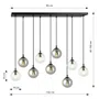 Lampa Wisząca Cosmo 9 Bl Mix2 714/9M2 9Xe14 transparentna/grafitowa