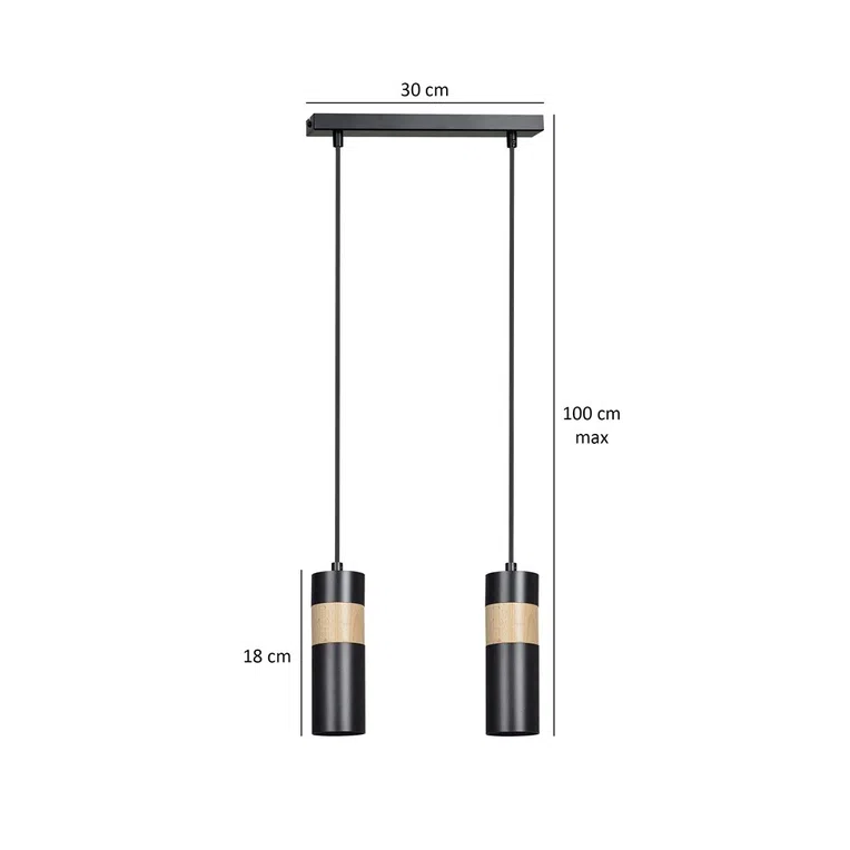 Lampa Wisząca Akari 2732/2 2Xgu10 czarna