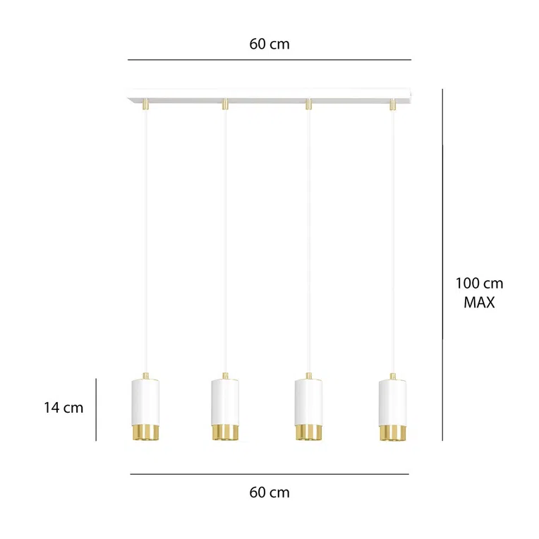 LAM WISZ FUMIKO 4815/4 4XGU10 BIA/ZŁO