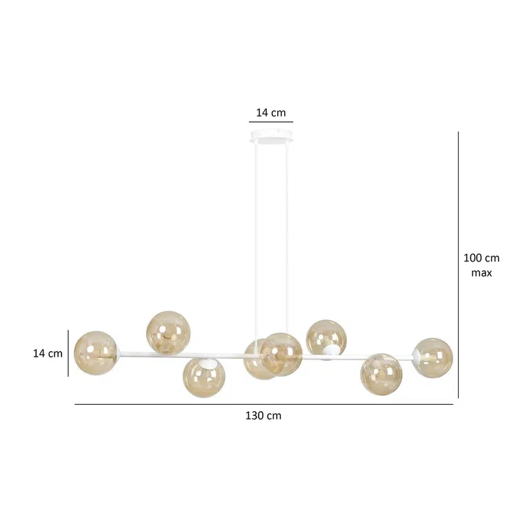 Lampa Wisząca Rossi 8 Wh879/8 8Xe14 miodowa