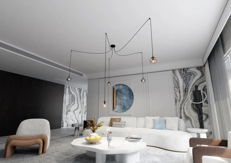 Lampa Wisząca Gigi 5 Bl Mix 939/5 5Xe14 transparentna/grafitowa/miodowa